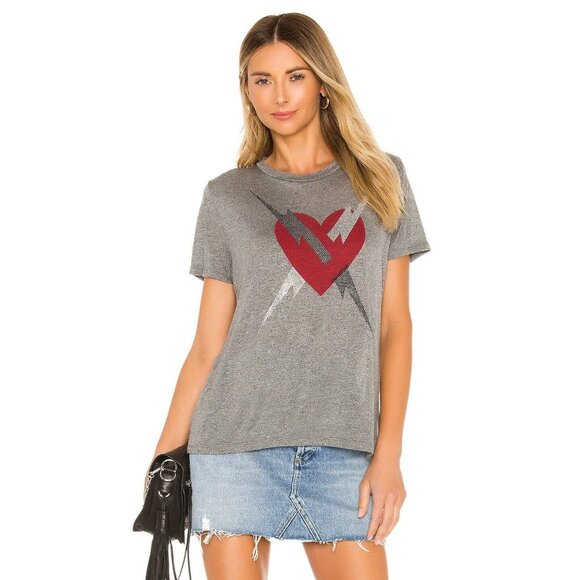 Lauren Moshi Capri Heather Grey Heart Tee - Picture 3 of 8